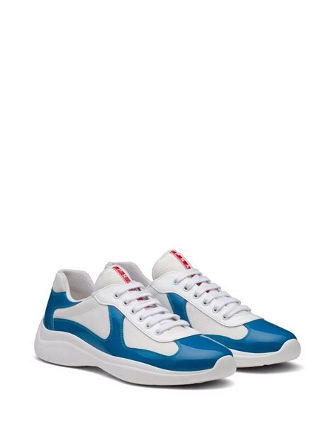 blue and white prada shoes.